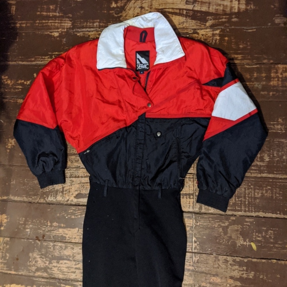 Red and Black Colorblock Women's Windbreaker Jacket